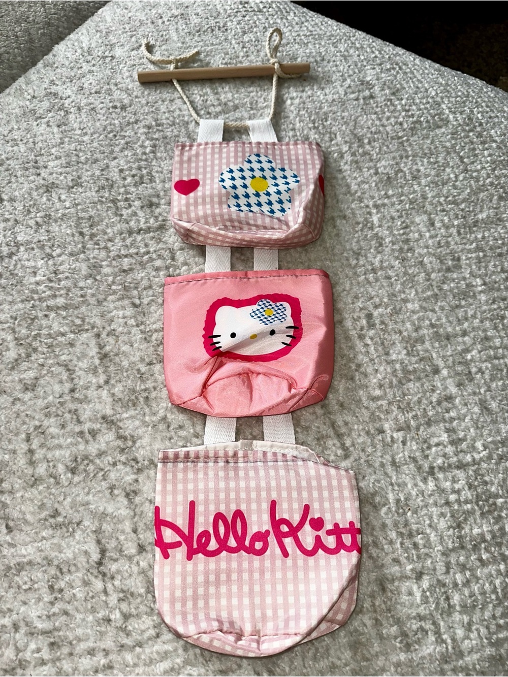 Hello Kitty Pink Hanging Organizer and bundle of miscellaneous items